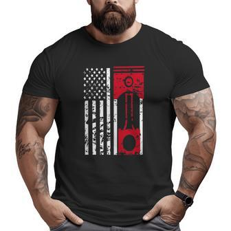 American Flag Piston Muscle Car Gears Mechanic Big and Tall Men T-shirt | Mazezy