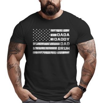 American Flag Usa Dada Daddy Bruh Father's Day Dad Big and Tall Men T-shirt | Mazezy
