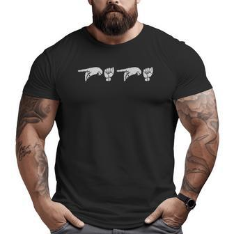 American Sign Language Papa Father's Day Big and Tall Men T-shirt | Mazezy