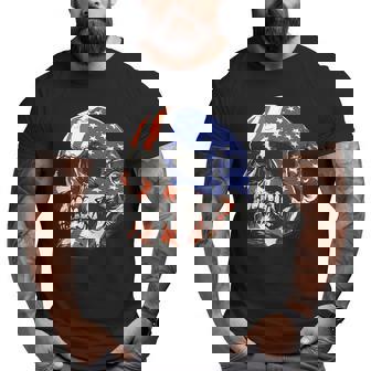 American Skull Patriotic American Flag Skeleton Patriotic Big and Tall Men T-shirt | Mazezy