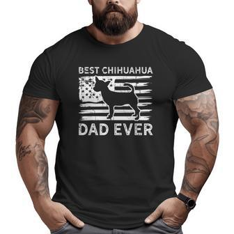 Amerrican Flag Chihuahua Dad Chiwawa 70S Pet Owner Big and Tall Men T-shirt | Mazezy