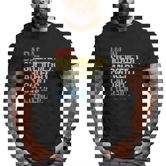 Archery Coach Dad Superhero Archery Coach Legend Big and Tall Men T-shirt | Mazezy