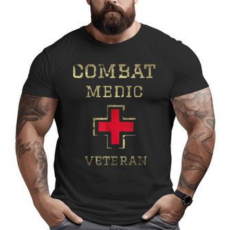 Army Combat Medic Veteran Military Veteran Retirement Big and Tall Men T-shirt | Mazezy