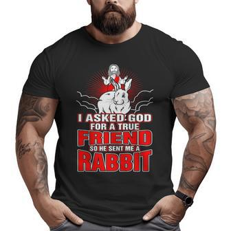 I Asked God For True Friend So He Sent Me A Rabbit Big and Tall Men T-shirt | Mazezy