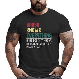 Babbo Know Everything Father Day For Babbo Big and Tall Men T-shirt | Mazezy