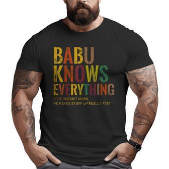 Babu Knows Everything Swahili Grandpa Father's Day Big and Tall Men T-shirt | Mazezy