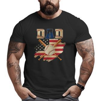 Ball Dad Softball Baseball For Daddy Father's Day Big and Tall Men T-shirt | Mazezy