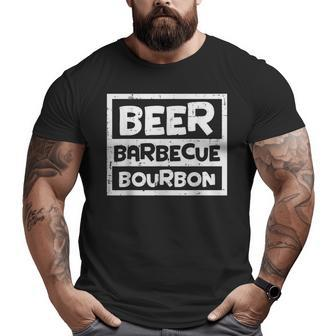 Barbecue Bourbon Fun Bbq Grill Meat Grilling Master Dad Men For Dad Big and Tall Men T-shirt | Mazezy