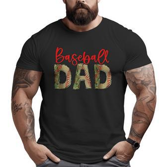 Baseball Dad Camouflage Fathers Day Baseball Lover For Dad Big and Tall Men T-shirt | Mazezy