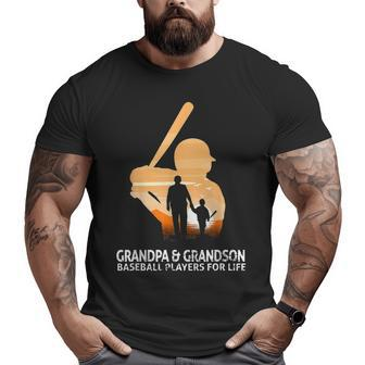 Baseball Players For Life Grandpa And Grandson Father's Day Big and Tall Men T-shirt | Mazezy