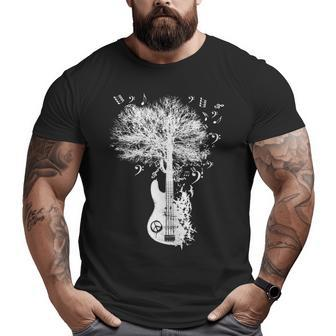 Bassr Tree Guitar Big and Tall Men T-shirt | Mazezy