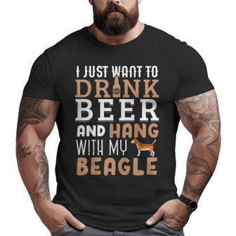 Beagle Dad Father's Day Dog Lover Beer Big and Tall Men T-shirt | Mazezy