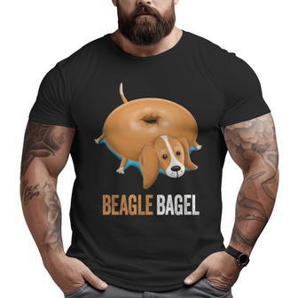 Beagle Dog Bagel Bread Pun Animals Big and Tall Men T-shirt | Mazezy