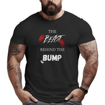 The Beast Behind The Bump Pregnancy Announcement Dad Big and Tall Men T-shirt | Mazezy