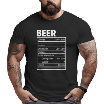 Beer Nutritional Ingredients Thanksgiving For Dad Big and Tall Men T-shirt | Mazezy