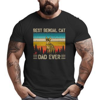 Bengal Cat Vintage Best Bengal Cat Dad Ever Father's Day Big and Tall Men T-shirt | Mazezy