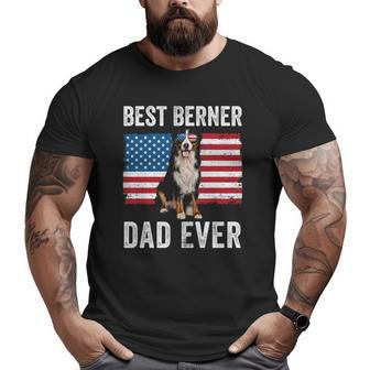 Berner Dad American Flag Dog Lover Owner Bernese Mountain Big and Tall Men T-shirt | Mazezy
