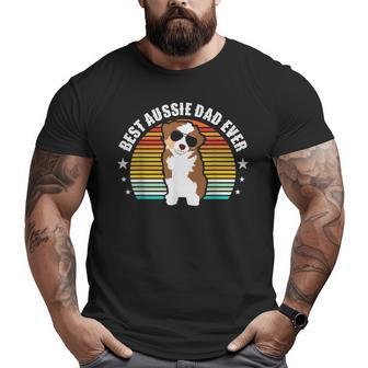 Best Aussie Dad Ever Daddy Australian Shepherd Paw Dog Breed Big and Tall Men T-shirt | Mazezy