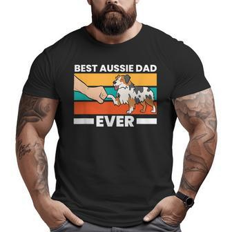 Best Australian Shepherd Papa Ever Dad Aussie Dad Big and Tall Men T-shirt | Mazezy