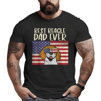 Best Beagle Dad Ever Flag Patriotic Dog Lover Owner Men Big and Tall Men T-shirt | Mazezy