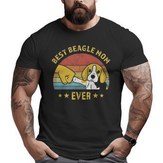 Best Beagle Mom Ever Retro Vintage Puppy Lover Big and Tall Men T-shirt | Mazezy