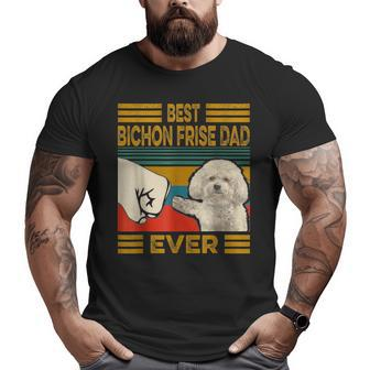 Best Bichon Frise Dad Ever Retro Vintage Big and Tall Men T-shirt | Mazezy