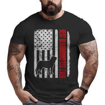 Best Bloodhound Dad Ever American Flag Big and Tall Men T-shirt | Mazezy