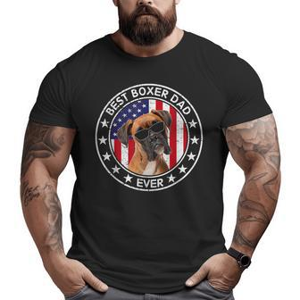 Best Boxer Dad American Flag For Cool Dad Big and Tall Men T-shirt | Mazezy