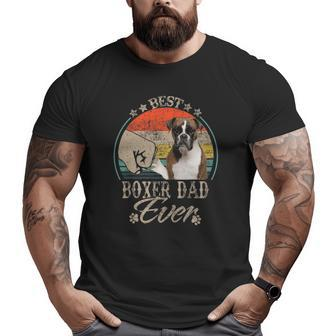 Best Boxer Dad Ever Vintage Fist Bump Dog Lovers Big and Tall Men T-shirt | Mazezy