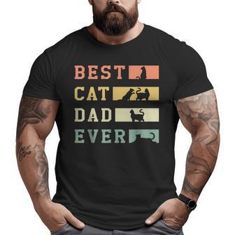 Best Cat Dad Ever Fathers Day Papa Paw Love Kitten Meow Big and Tall Men T-shirt | Mazezy