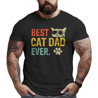 Best Cat Dad Ever Fist Bump Cat Daddy Vintage Big and Tall Men T-shirt | Mazezy