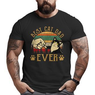 Best Cat Dad Ever Cat Dad Father Vintage Big and Tall Men T-shirt | Mazezy