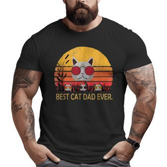 Best Cat Dad Ever Kitty Daddy Father Vintage Retro Big and Tall Men T-shirt | Mazezy