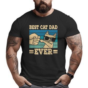 Best Cat Dad Ever Cat Retro Big and Tall Men T-shirt | Mazezy
