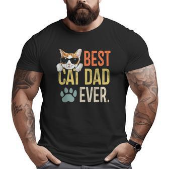 Best Cat Dad Ever Retro Cat Lover Fathers Day Big and Tall Men T-shirt | Mazezy CA