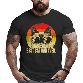 Best Cat Dad Ever Vintage For Cat Owners & Lovers Big and Tall Men T-shirt | Mazezy