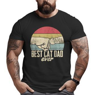 Best Cat Dad Ever Retro Cat Love Kitten Big and Tall Men T-shirt | Mazezy