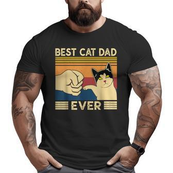 Best Cat Dad Ever Vintage Cat Daddy Father Day Big and Tall Men T-shirt | Mazezy