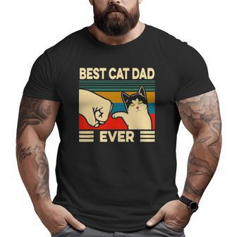 Best Cat Dad Ever Vintage Men Bump Fit Fathers Day Big and Tall Men T-shirt | Mazezy