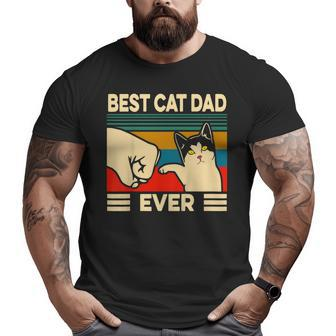Best Cat Dad Ever Vintage Men Bump Fit Fathers Day V2 Big and Tall Men T-shirt | Mazezy