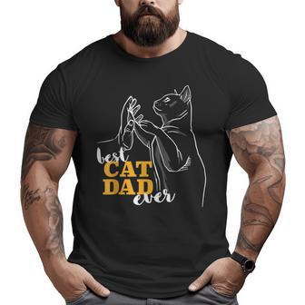 Best Cat Dad Ever I Vintage Retro Kitten I Fathers Day Big and Tall Men T-shirt | Mazezy