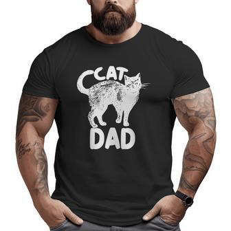 Best Cat Dad Fathers Day Kitty Daddy Papa Christmas Big and Tall Men T-shirt | Mazezy
