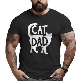 Best Cat Dad Father's Day Men Kitty Daddy Papa Raglan Baseball Tee Big and Tall Men T-shirt | Mazezy