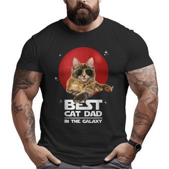 Best Cat Dad In The Galaxy Best Cat Dad Ever Cat Lover Big and Tall Men T-shirt | Mazezy