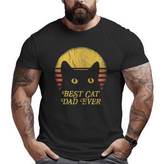 Best Cat Daddy Vintage Eighties Style Cat Retro Distressed Big and Tall Men T-shirt | Mazezy