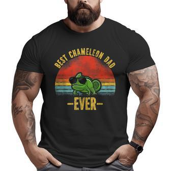 Best Chameleon Dad Ever Vintage Retro Sunset Big and Tall Men T-shirt | Mazezy
