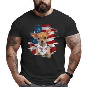 Best Chihuahua Dad Ever American Flag Dog Father's Day Big and Tall Men T-shirt | Mazezy