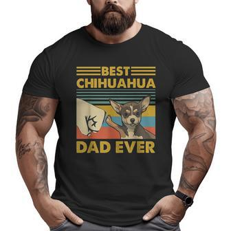 Best Chihuahua Dad Ever Retro Vintage Sunset Big and Tall Men T-shirt | Mazezy