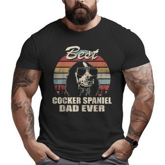 Best Cocker Spaniel Dad Ever Vintage Retro Dog Dad Big and Tall Men T-shirt | Mazezy