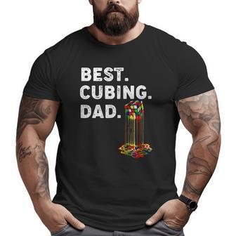 Best Cubing Dad Melting Puzzle Cube Father's Day Big and Tall Men T-shirt | Mazezy